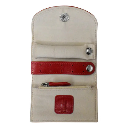 Mini Leather Jewelry Roll Organizer for Travel