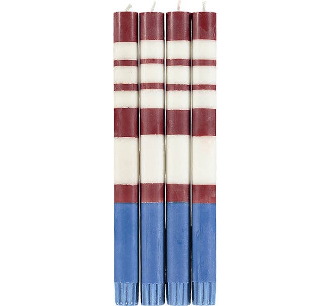 Red, Pearl, Blue Stripe Candle Stick