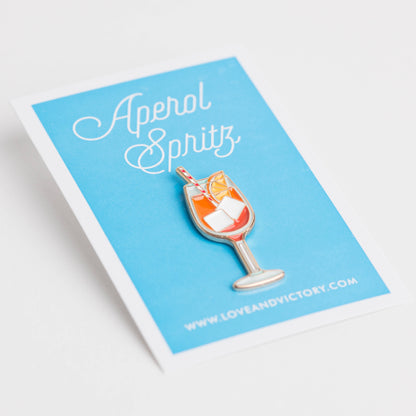 Tiny Aperol Spritz Cocktail Enamel Lapel Pin