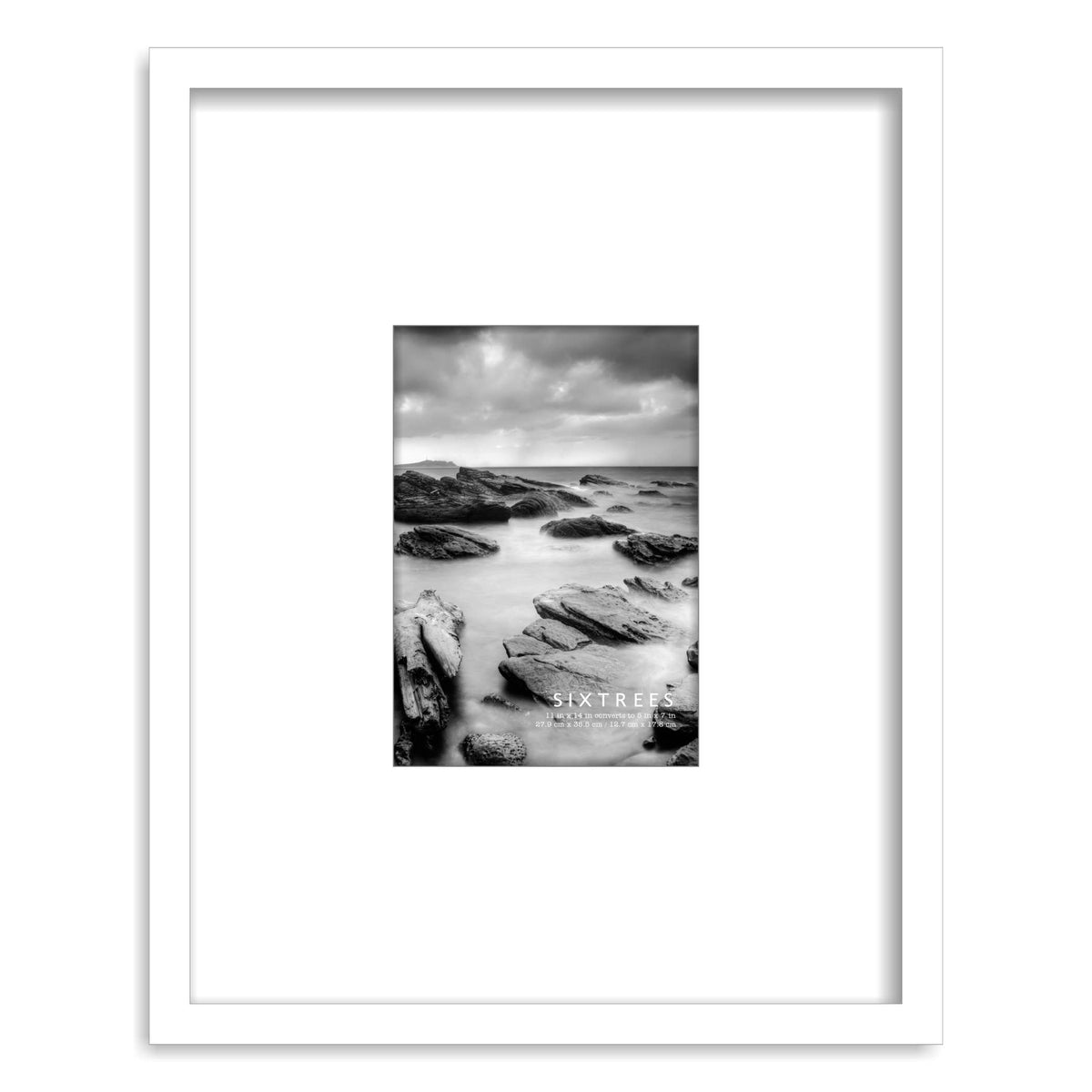 Matted Wood Picture Frame with Beveled Mat