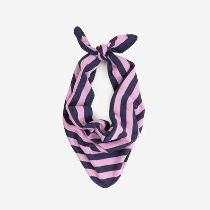 Simple Stripe Knit Triangle Scarf Neckerchief