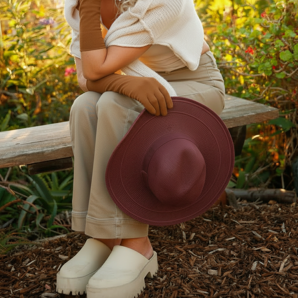 100% Cotton Wide Brim Sun Hat