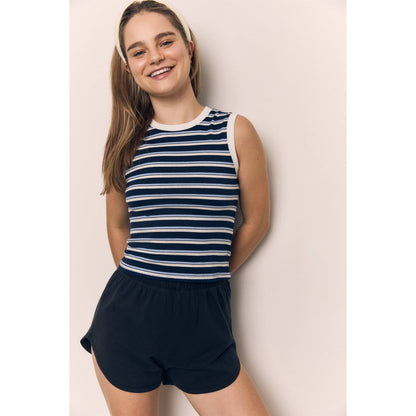Stripped Sleeveless Cotton Tank