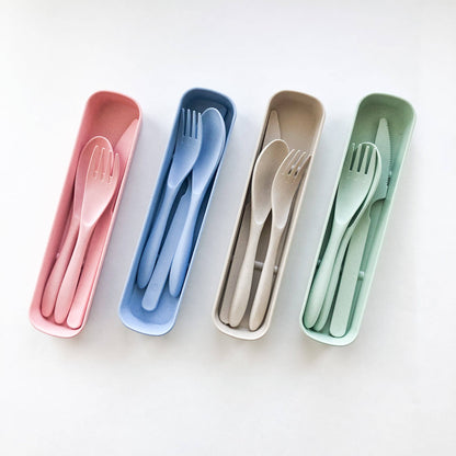 Biodegradable Reusable Wheat Straw Cutlery Set