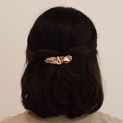 Textured Metal Barrette Hair Clip