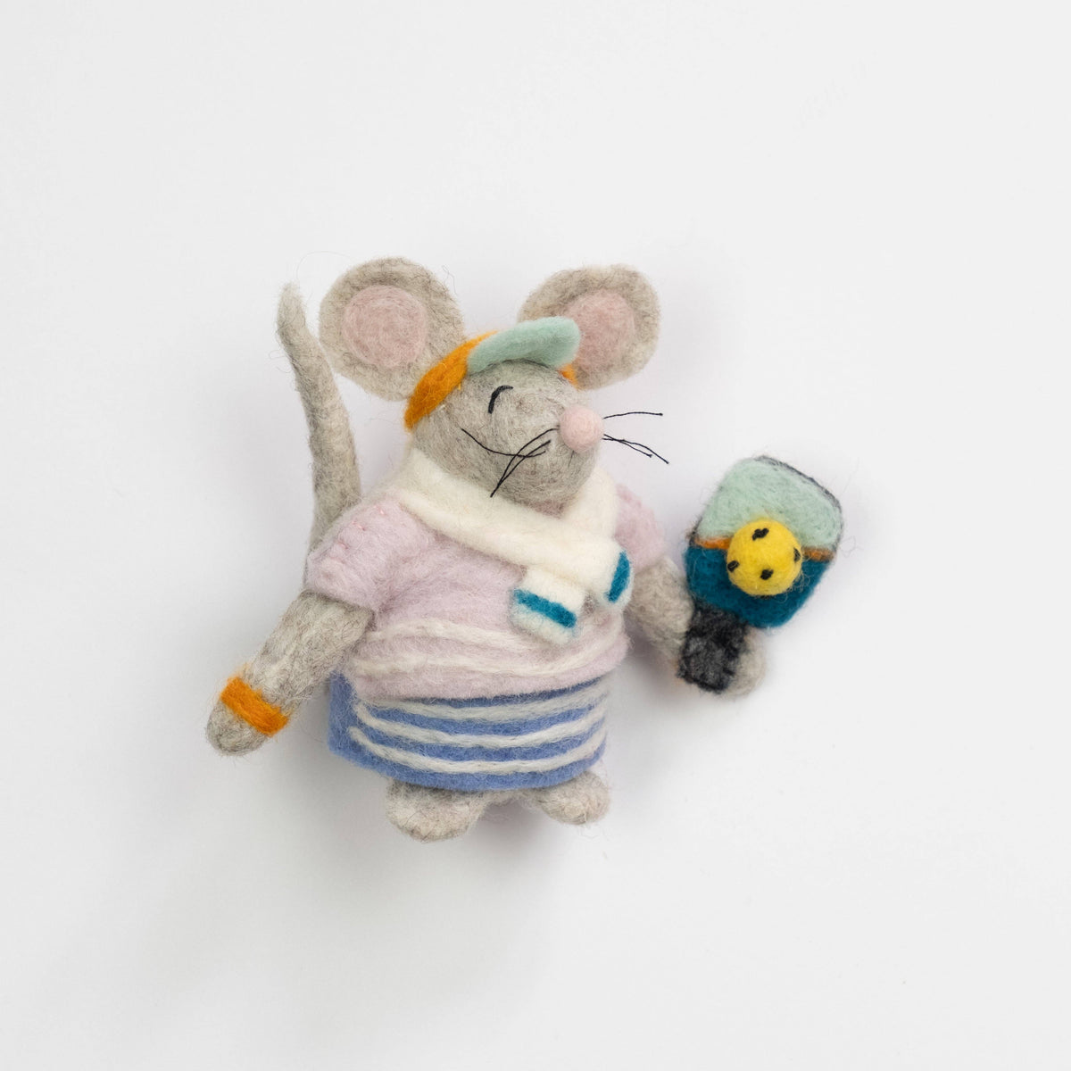 Felt Pickleball Mouse Christmas Ornament