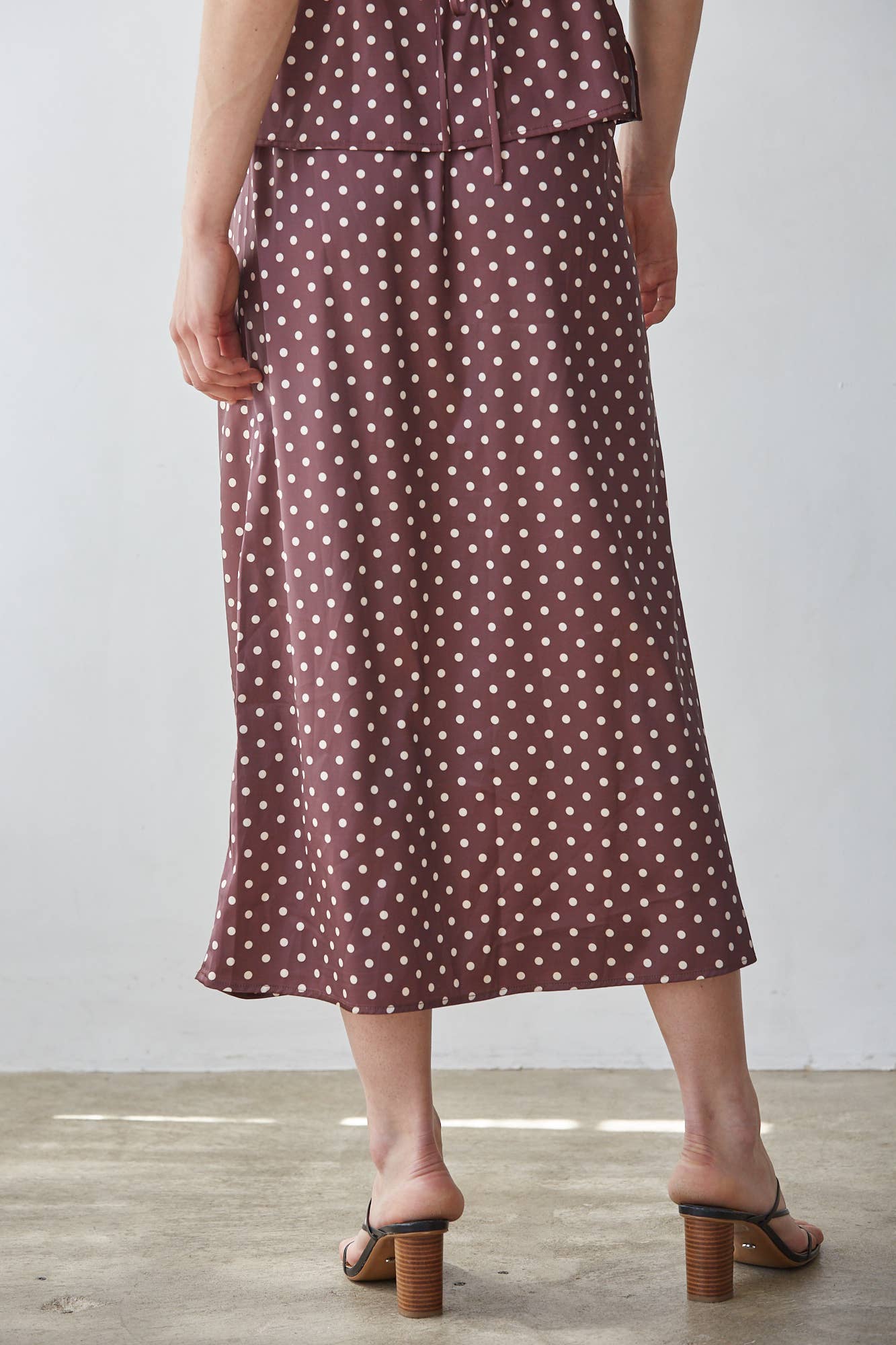 Polka Dot Print A-Line Skirt