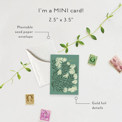 Grateful Sprout Mini Thank You Card, Plantable