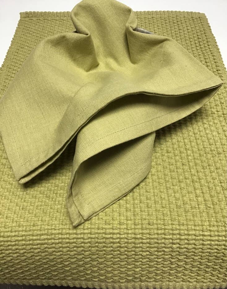 Hand Woven Cotton Placemat, Lemongrass Green