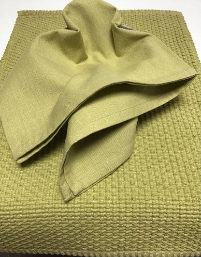 Hand Woven Cotton Placemat, Lemongrass Green