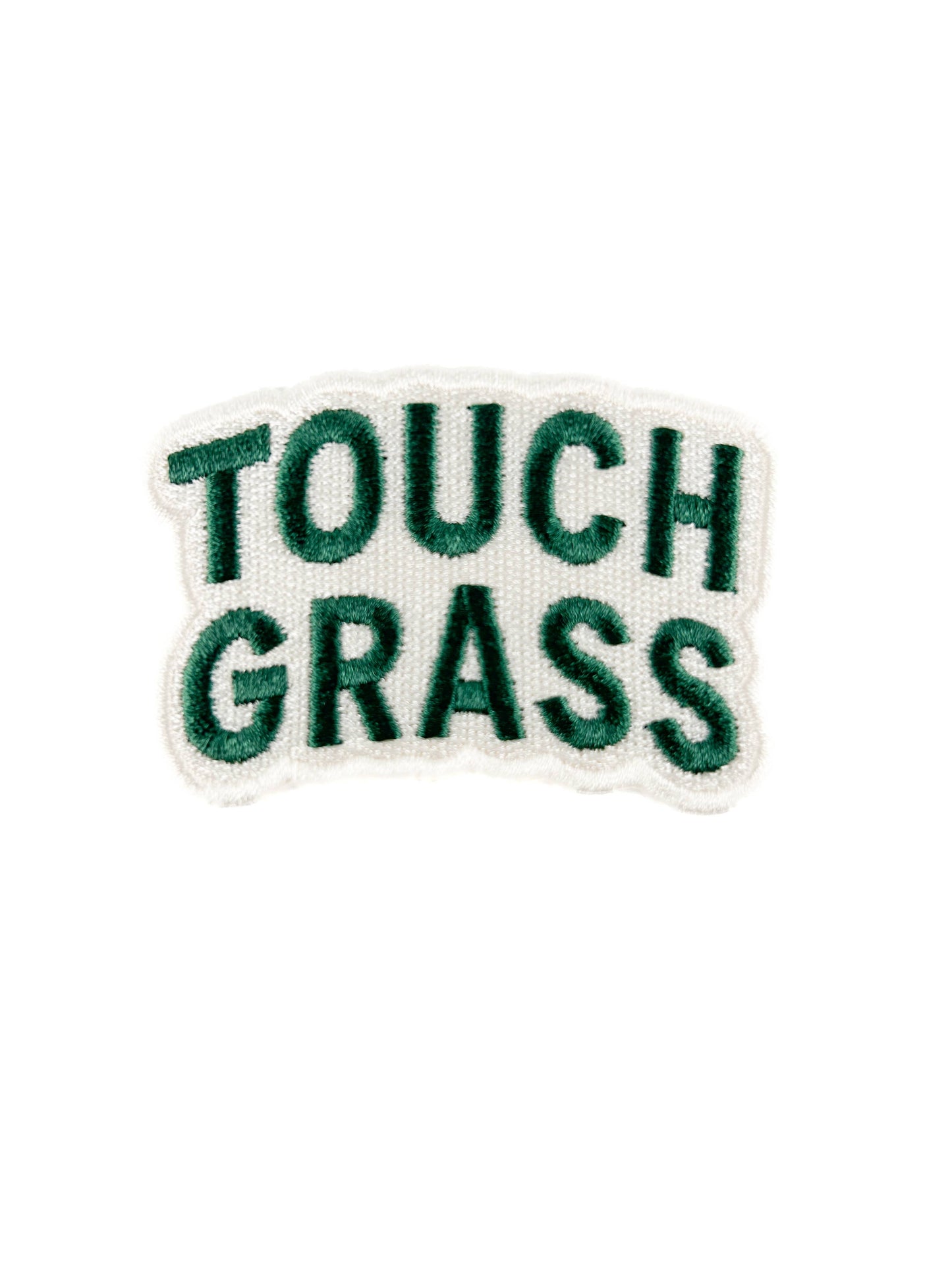 Touch Grass Embroidered Iron-On Patch