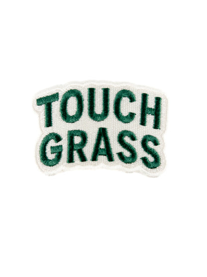 Touch Grass Embroidered Iron-On Patch