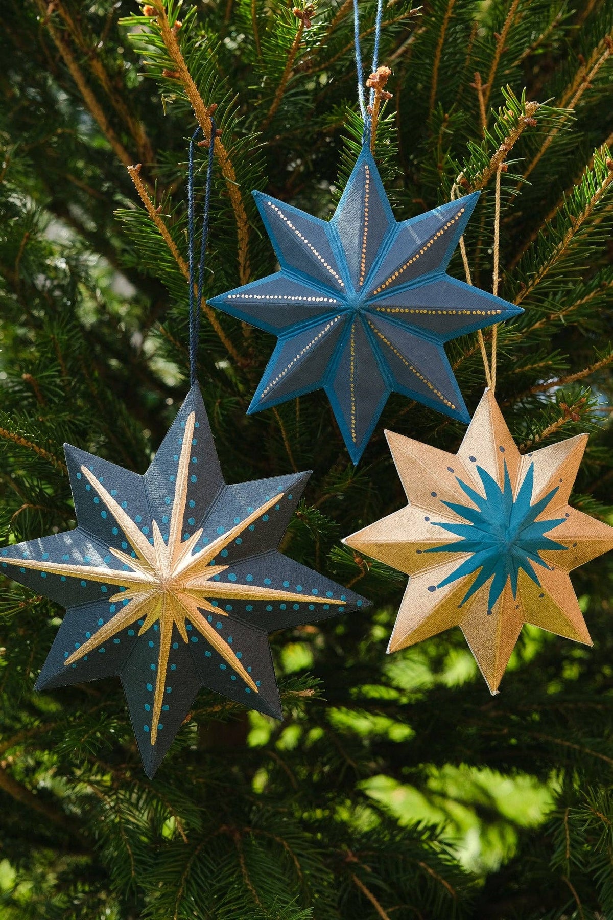 Twinkling Star Recycled Paper Christmas Ornament