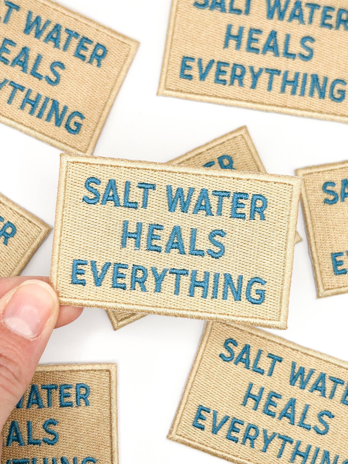 Salt Water Heals Everything Embroidered Iron On Patch