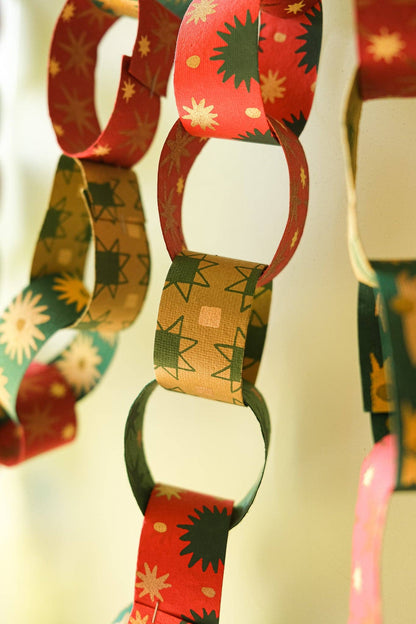 Festive Paper Chain Kit 160 Strips Recycled Paper