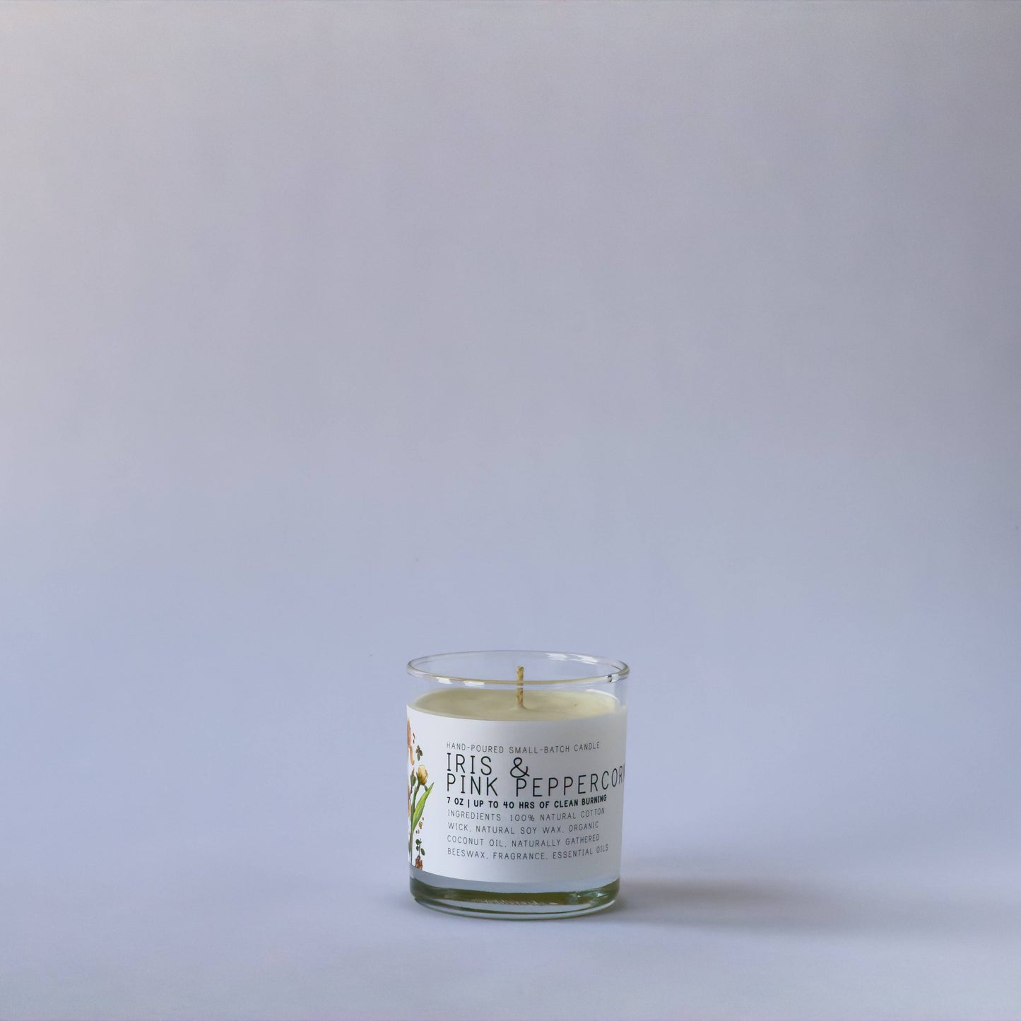 Iris & Pink Peppercorn - Medium Glass - Just Bee Candle