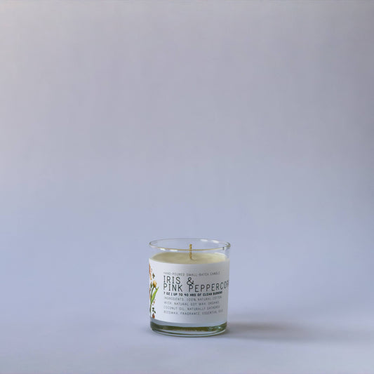 Iris & Pink Peppercorn - Medium Glass - Just Bee Candle