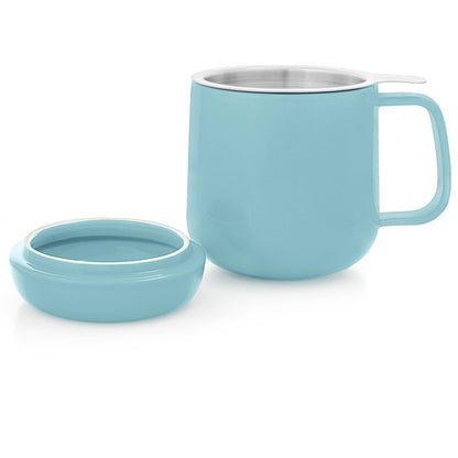 Porcelain Tea Mug with Infuser and Lid 15oz