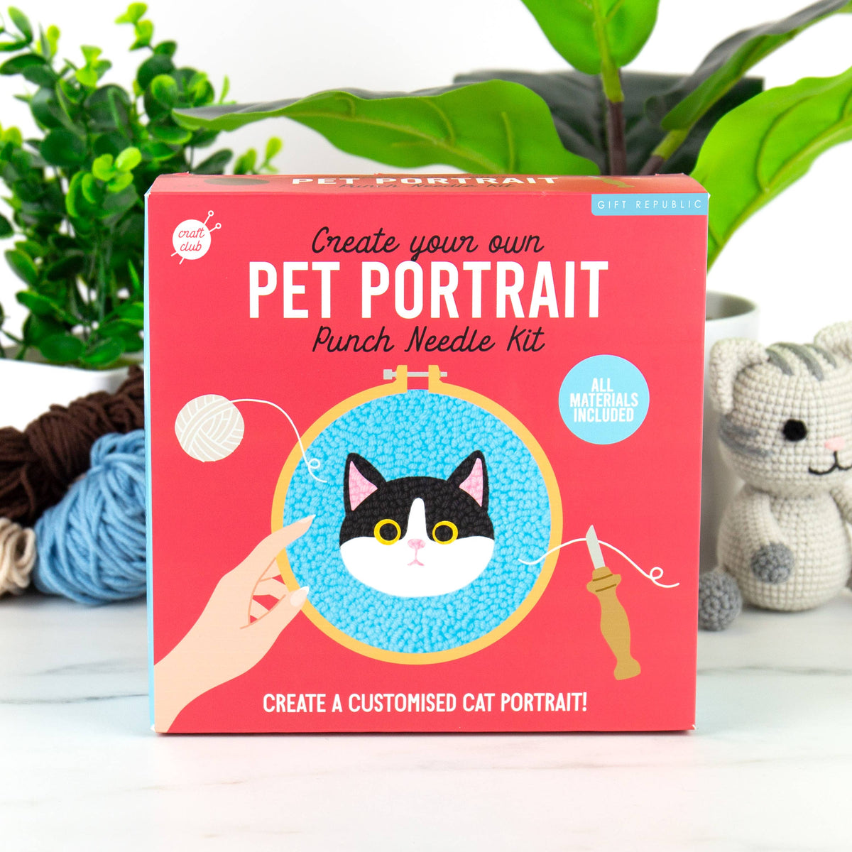 Cat Portrait Punch Needle Craft Kit