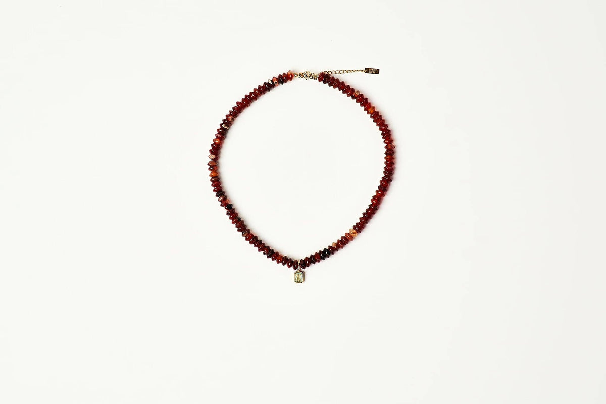 Lou Brown Agate Charm Necklace