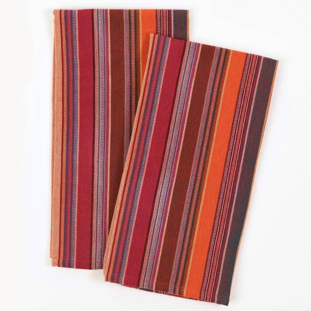 Hand Woven Guatemalan Kitchen Striped Towel Sets