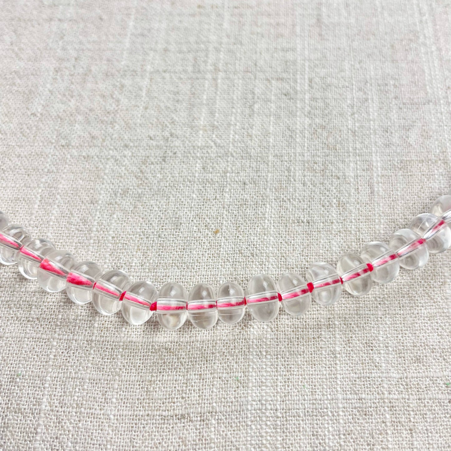 Clear Glass Hand-knotted Beaded Necklace