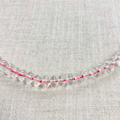 Clear Glass Hand-knotted Beaded Necklace