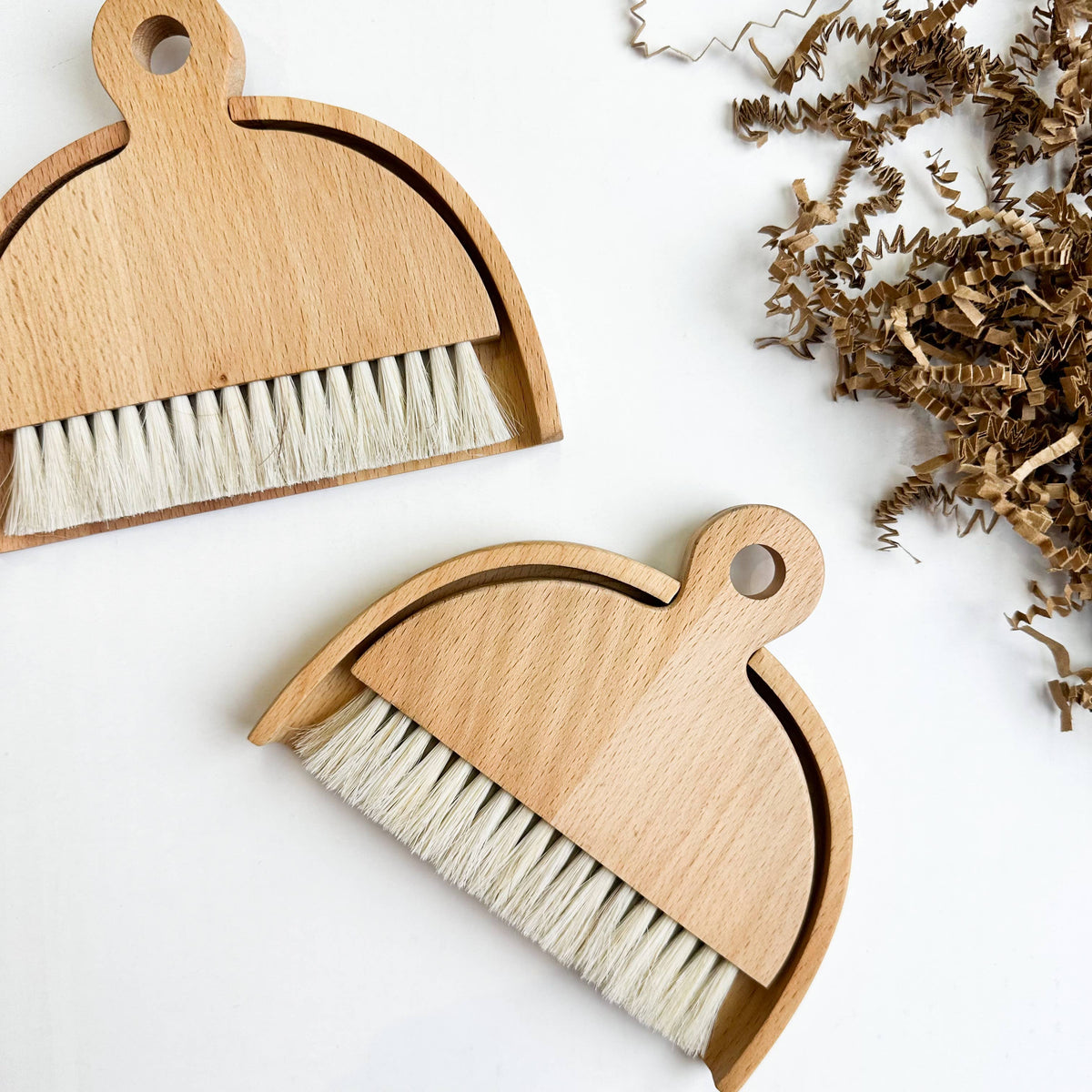 Wooden Mini Broom and Dustpan Set