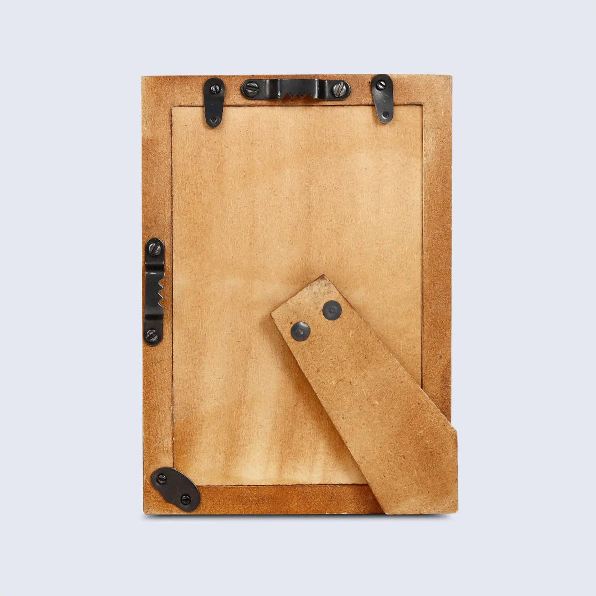 Handmade Wood Picture Frame with Brass Inlay