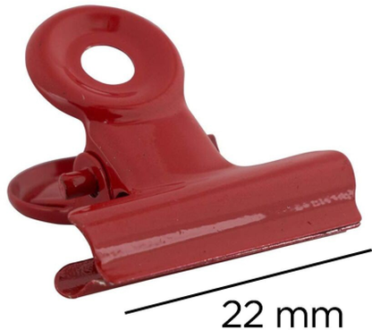 Red Metal Bulldog Clips, 25 Pack