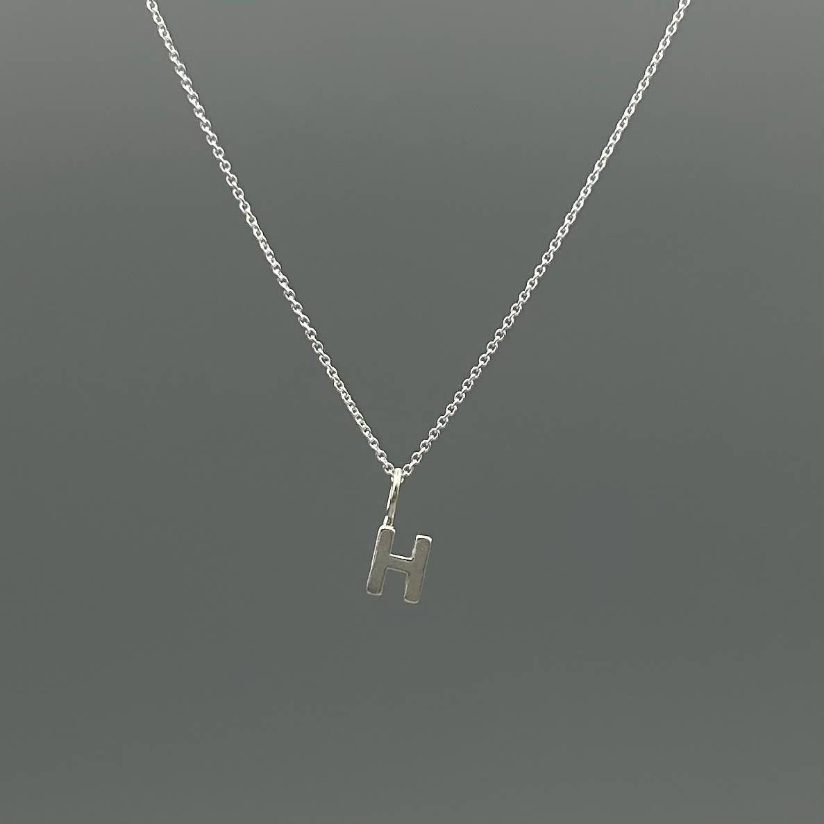 Sterling Silver Block-Letter Initial Necklace