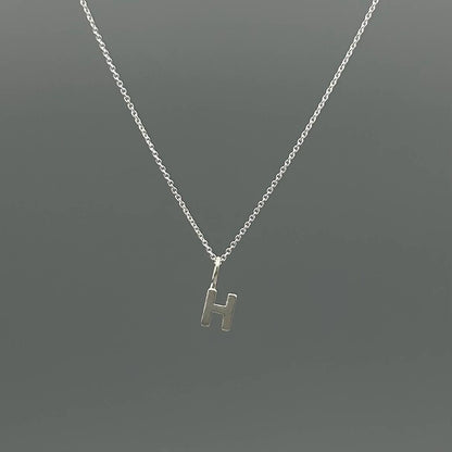 Sterling Silver Block-Letter Initial Necklace