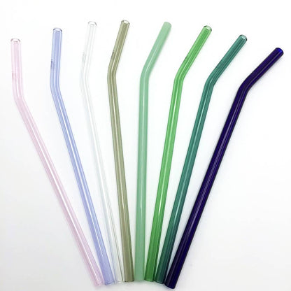 Reusable Glass Straws 9" x 8mm Bent