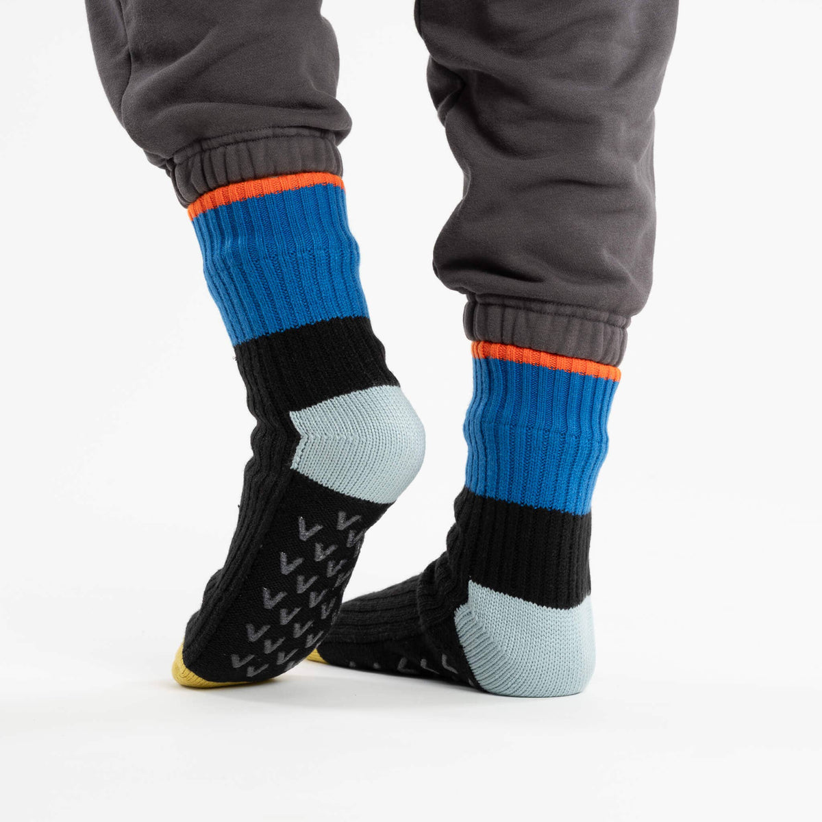 Minima Fleece Lined Knit House Socks Colorblock