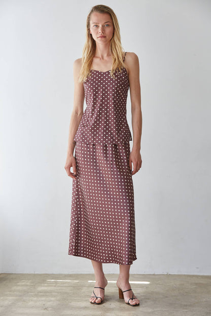 Polka Dot Print A-Line Skirt