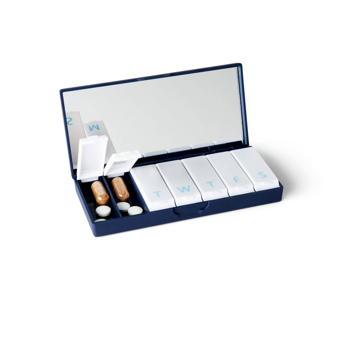 Navy Blue Matte Pill Box, 7-Day