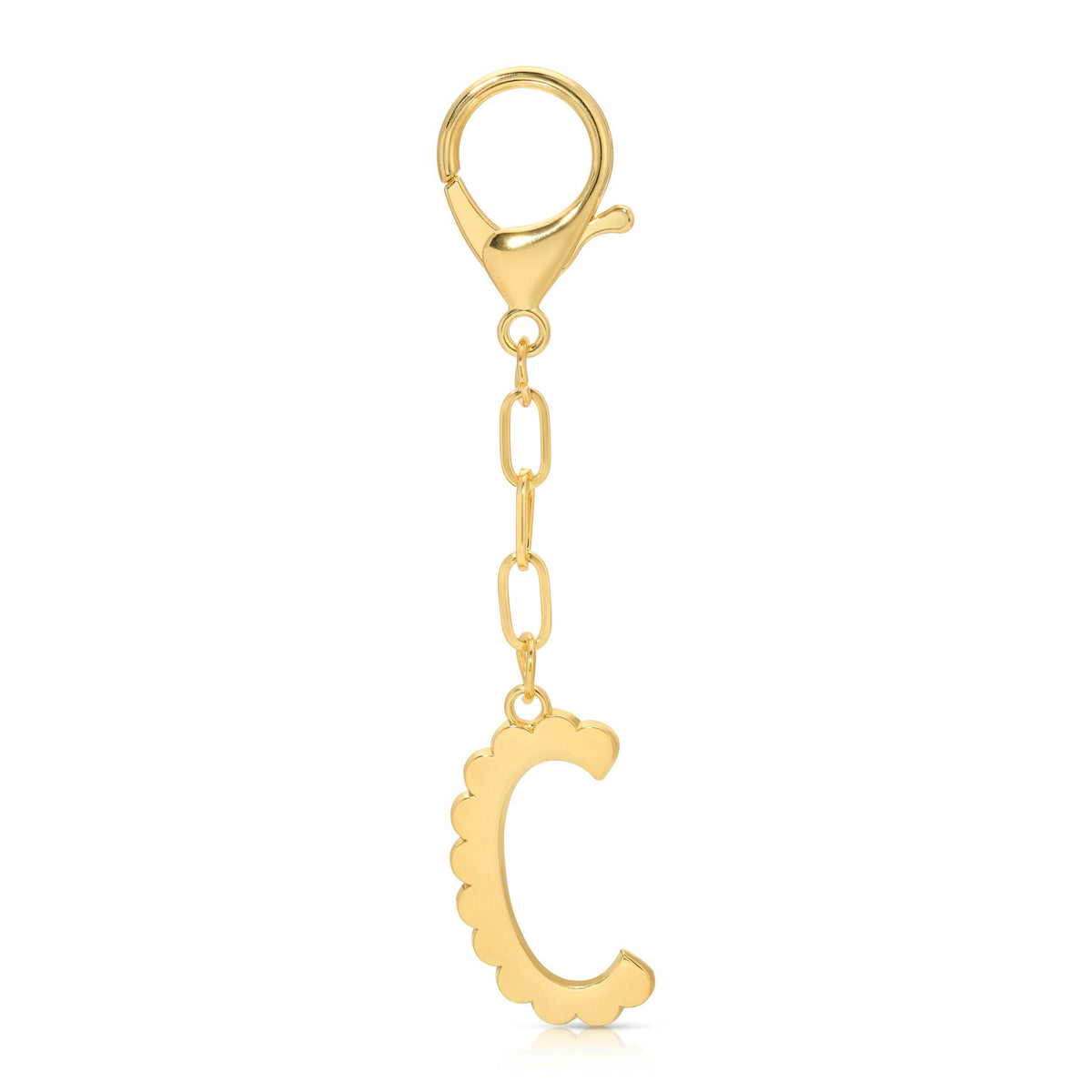 Initial C Enamel Bag Charm Keychain