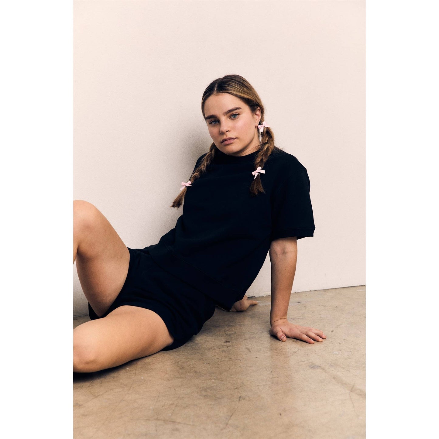 Organic Cotton Terry Short Sleeve Crewneck Sweatshirt