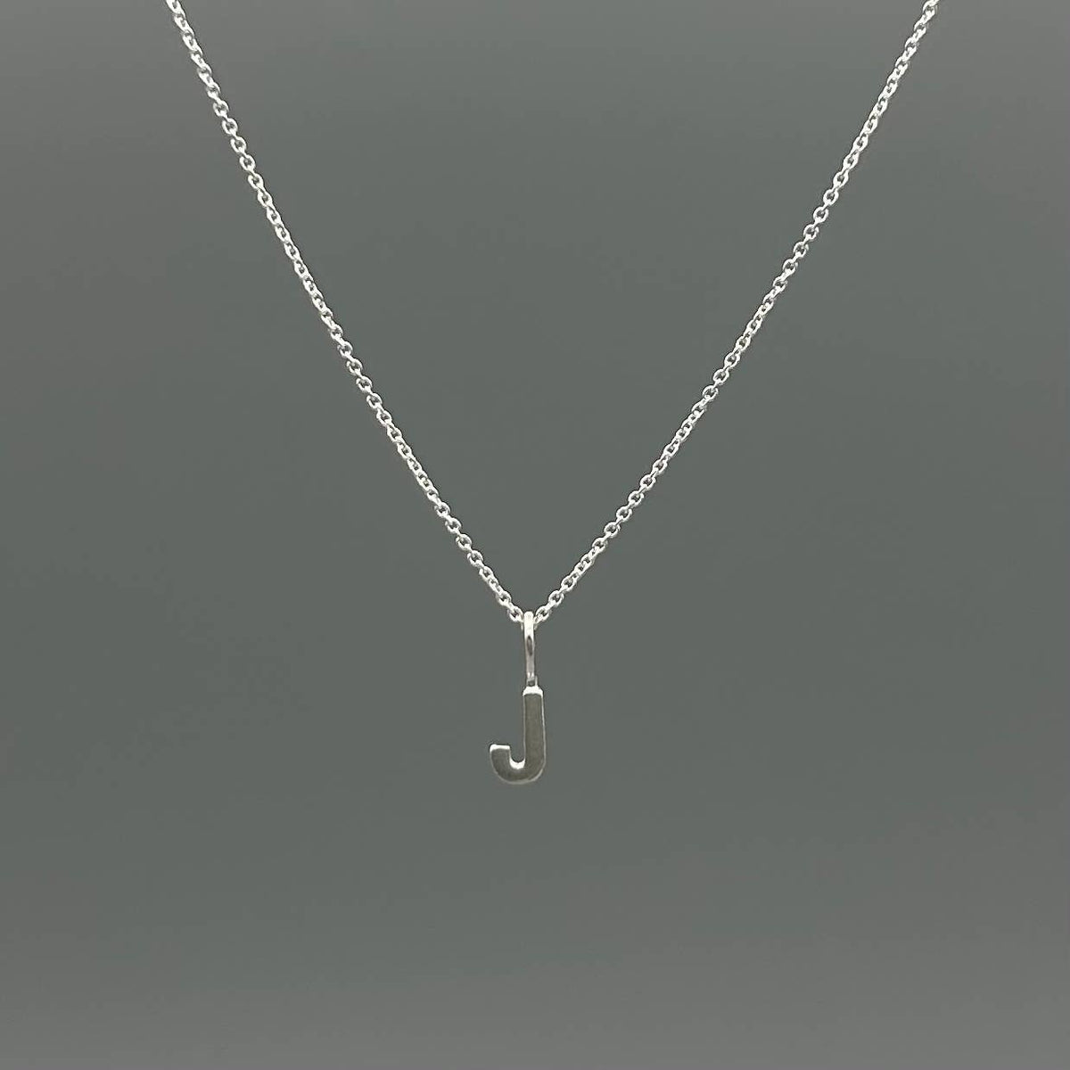 Sterling Silver Block-Letter Initial Necklace