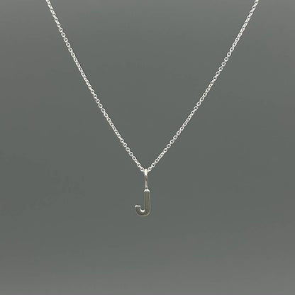 Sterling Silver Block-Letter Initial Necklace