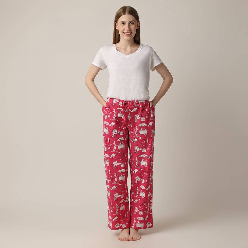 Apres Ski Print Pajama Pants, Cotton PJ Bottoms