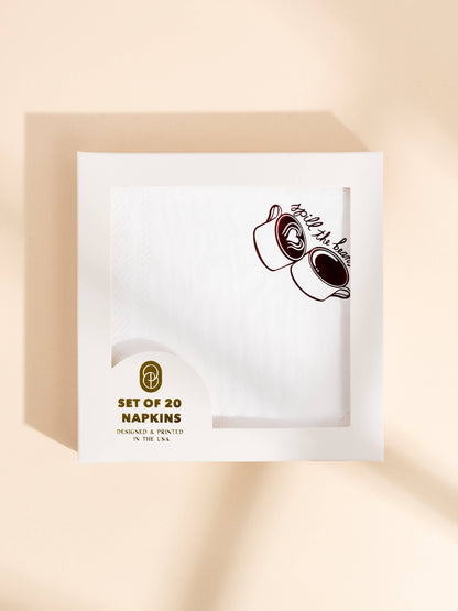 Spill the Beans Cocktail Napkins Set of 20