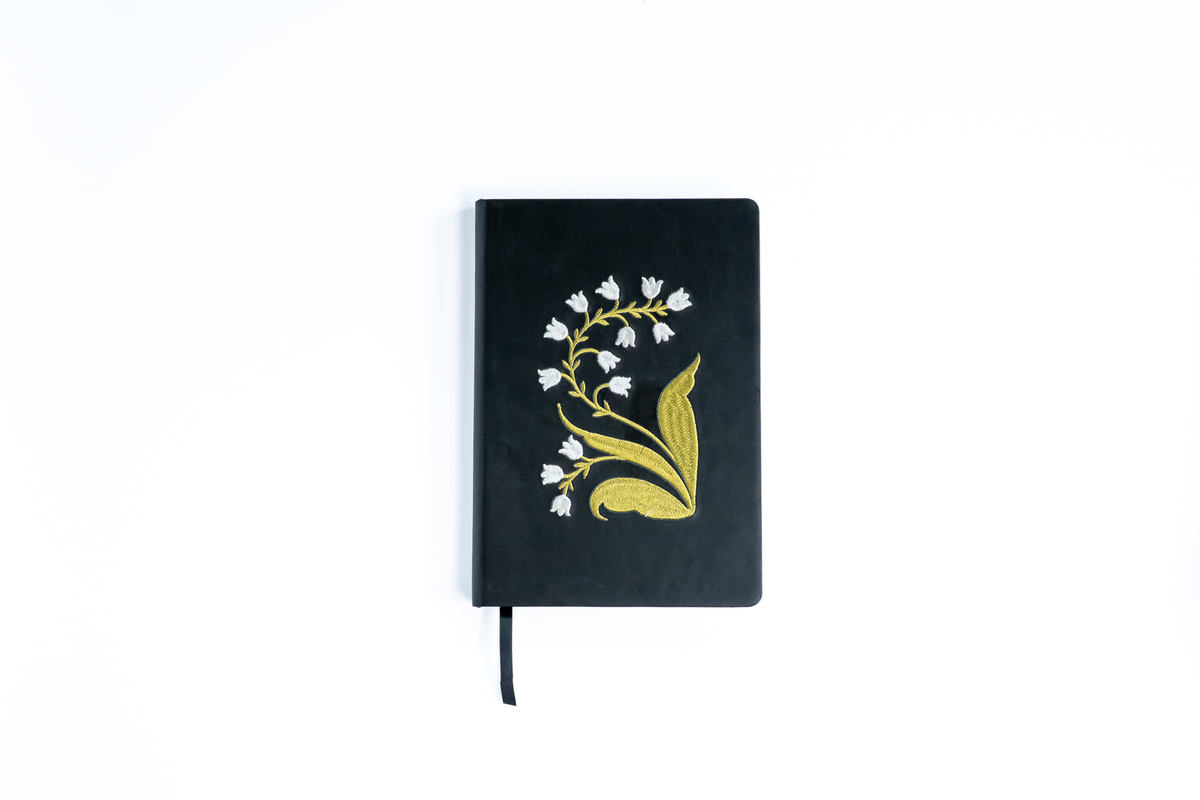 Lily of the Valley Embroidered Hardbound Notebook