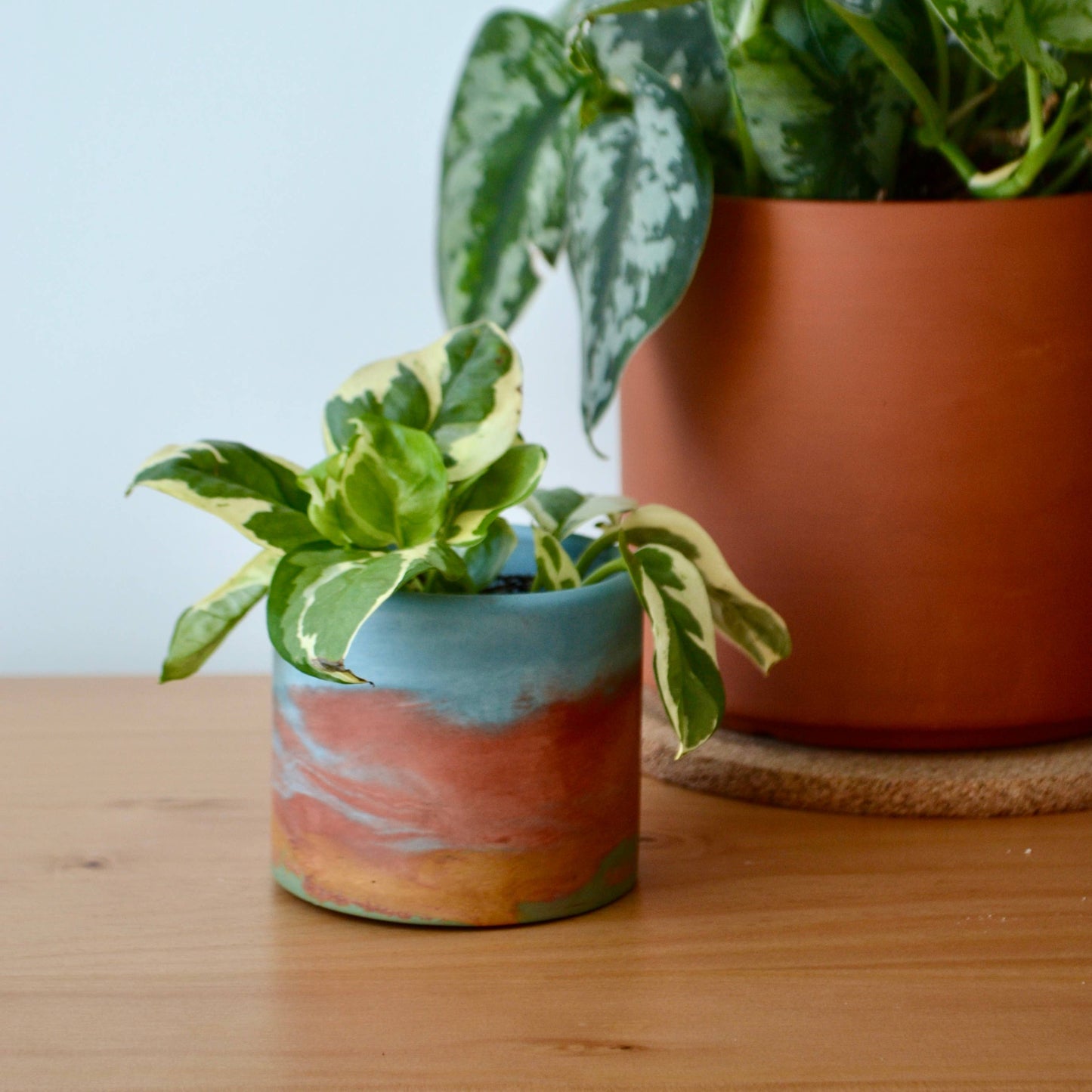 Rainbow Watercolor mix planter | multiple sizes