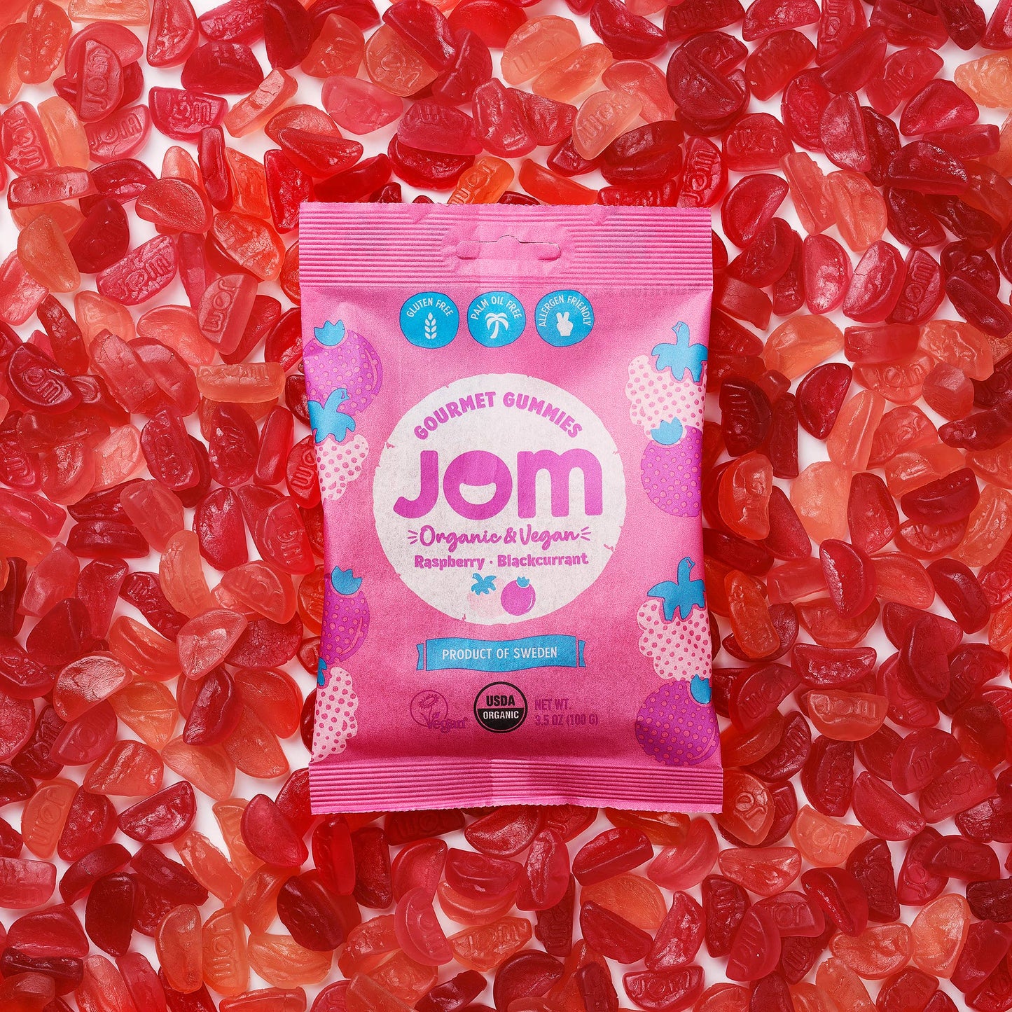 Swedish Organic and Vegan Raspberry & Blackcurrant Gummies