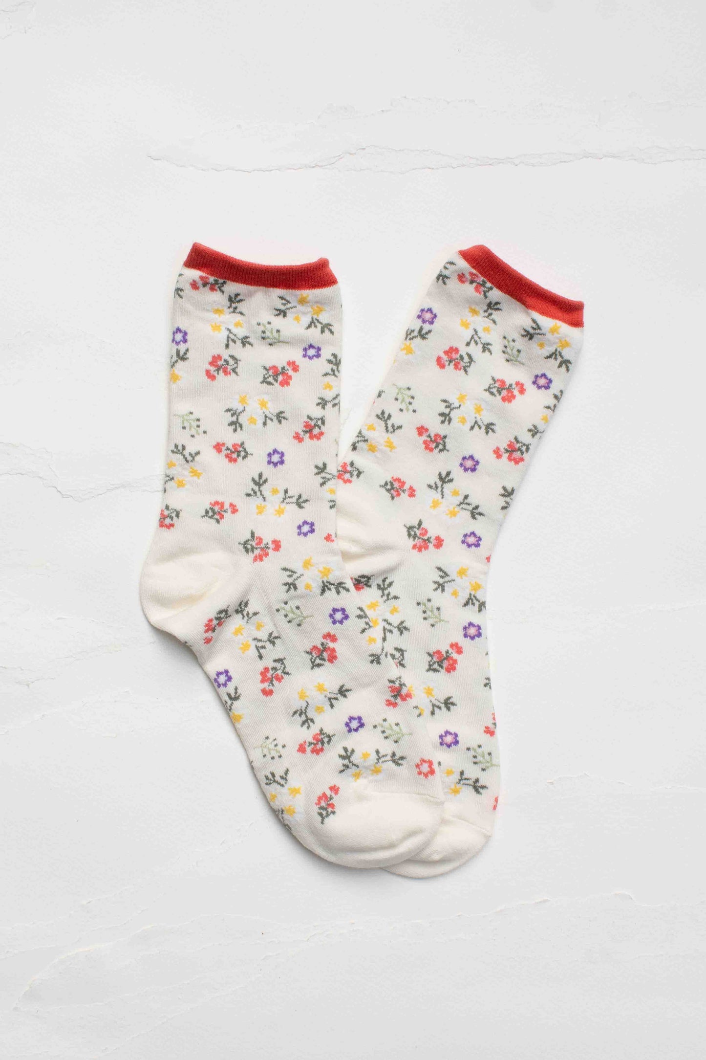 Wildflower Cotton Crew Socks
