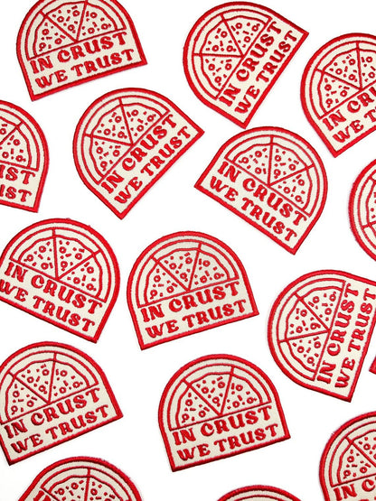 In Crust We Trust Pizza Iron-On Patch