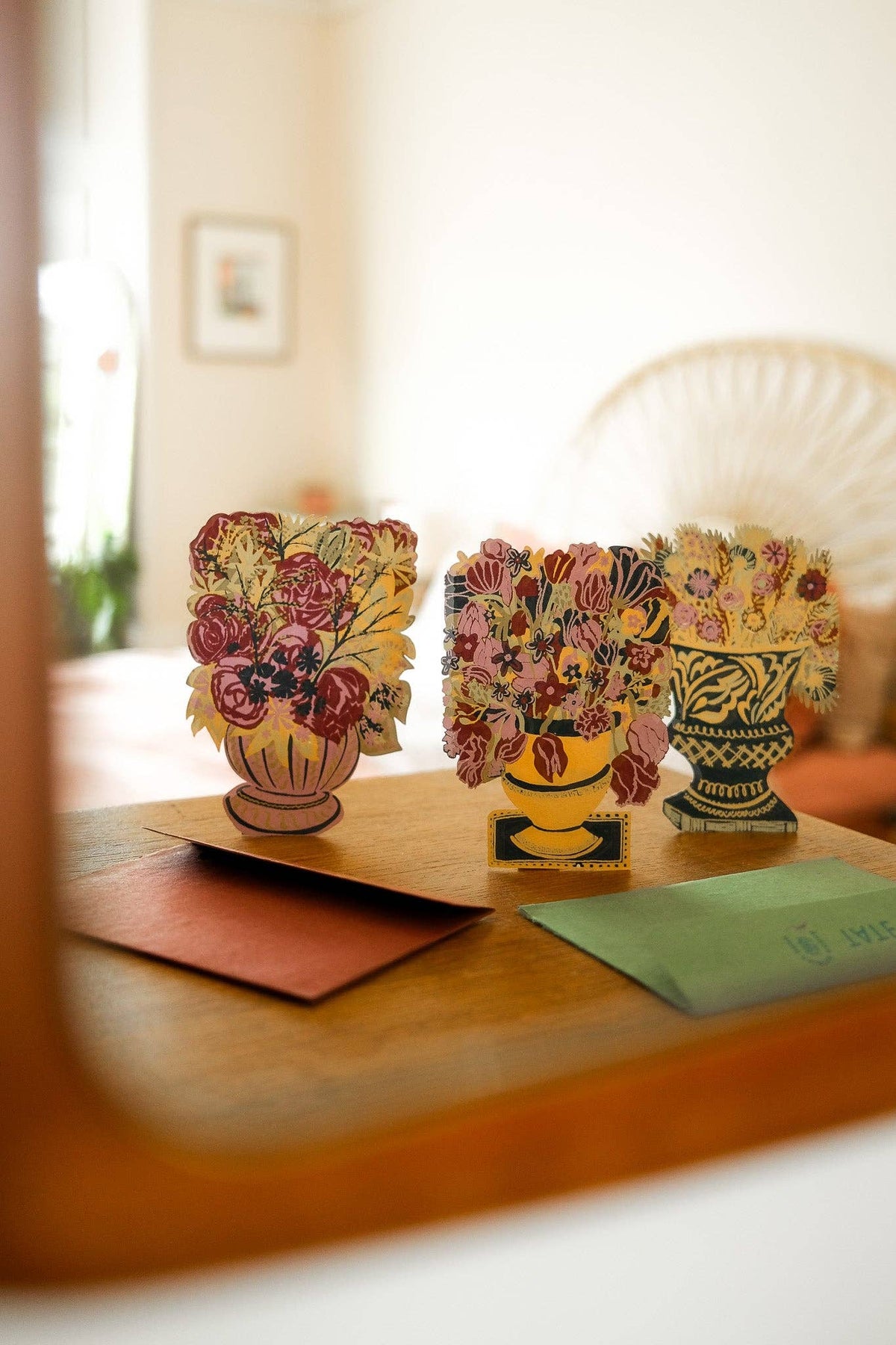 Bloomsbury Navy Vase Standing Greeting Card