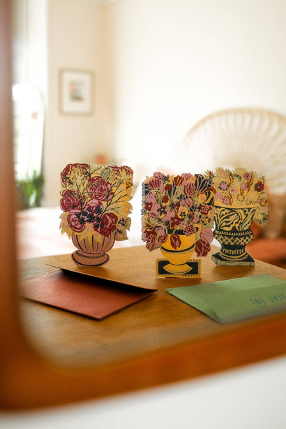 Bloomsbury Navy Vase Standing Greeting Card