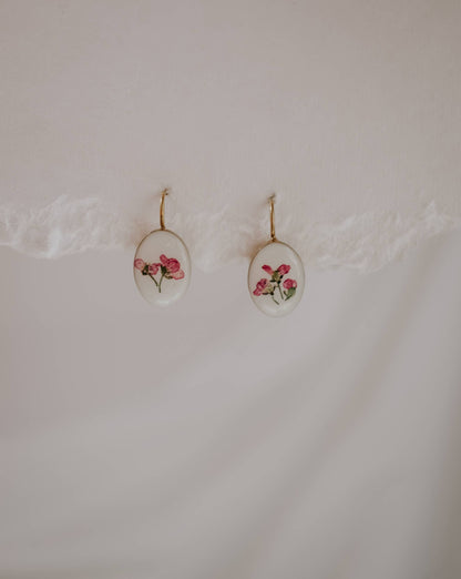 Pink Alyssum Botanical Earrings